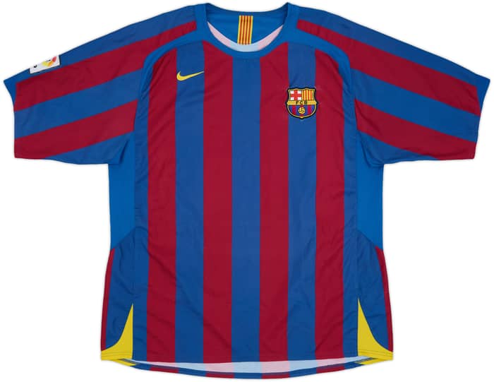 2005-06 Barcelona Home Shirt Ronaldinho #10 - 4/10 - (XL)