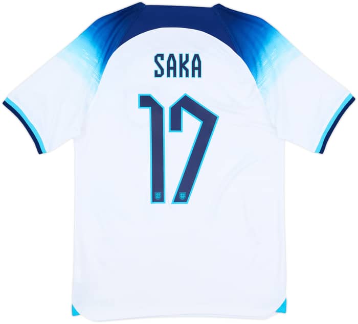 2022-23 England Home Shirt Saka #17 - 9/10 - (S)