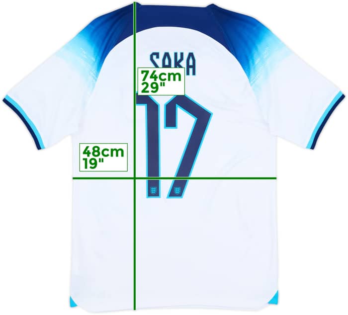 2022-23 England Home Shirt Saka #17 - 9/10 - (S)