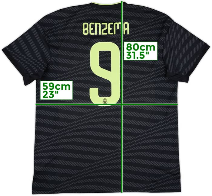 2022-23 Real Madrid Third Shirt Benzema #9 - 9/10 - (XL)
