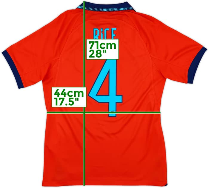 2022-23 England Away Shirt Rice #4 - 9/10 - (S)