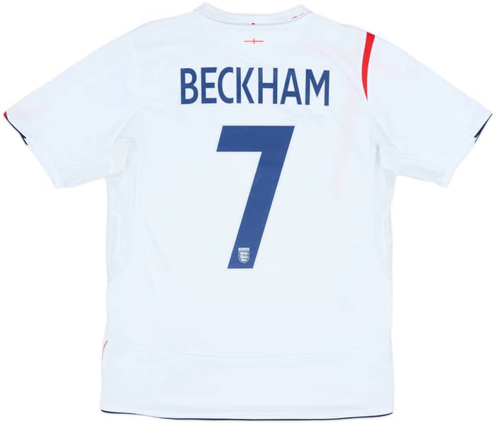 2005-07 England Home Shirt Beckham #7 - 7/10 - (M)