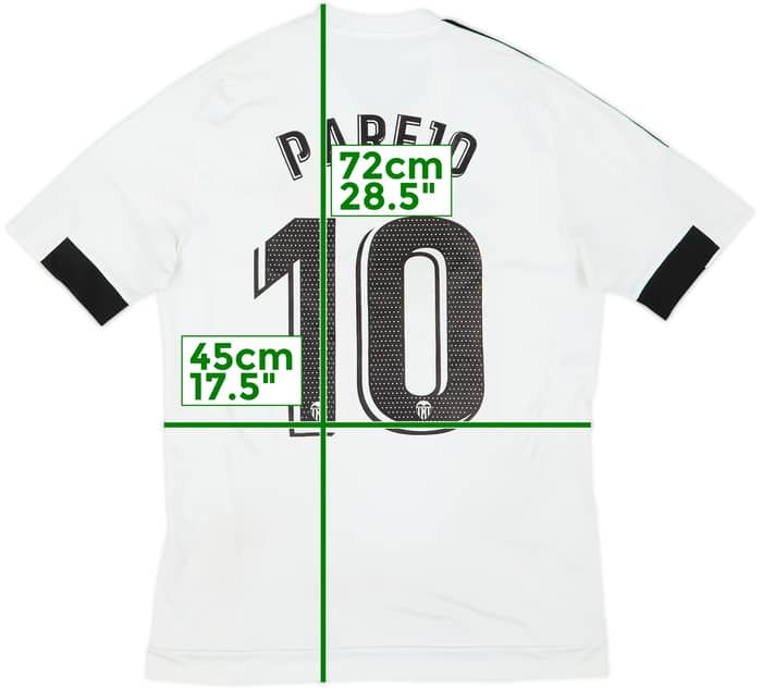 2015-16 Valencia Home Shirt Parejo #10 - 5/10 - (S)