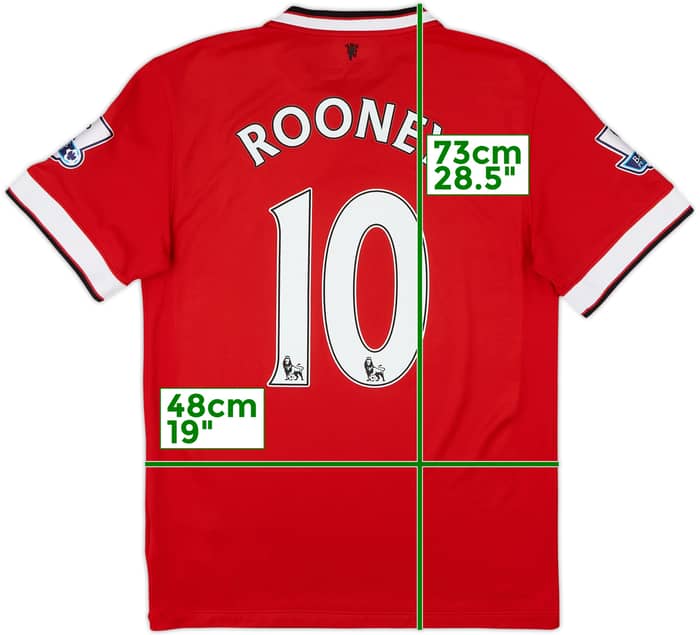 2014-15 Manchester United Home Shirt Rooney #10 - 8/10 - (S)