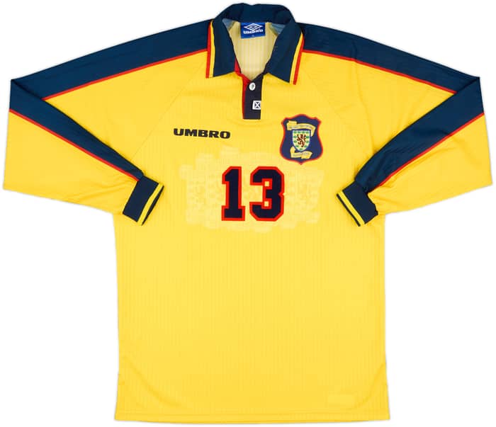 1996-98 Scotland Match Issue Away L/S Shirt #13