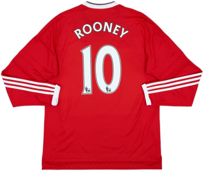 2015-16 Manchester United Home L/S Shirt Rooney #10 - 10/10 - (L)