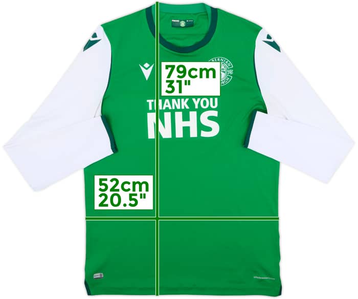 2020-21 Hibernian Home L/S Shirt - 8/10 - (XL)