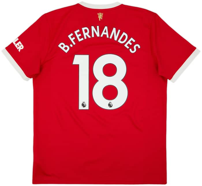 2021-22 Manchester United Home Shirt B.Fernandes #18 - 7/10 - (L)