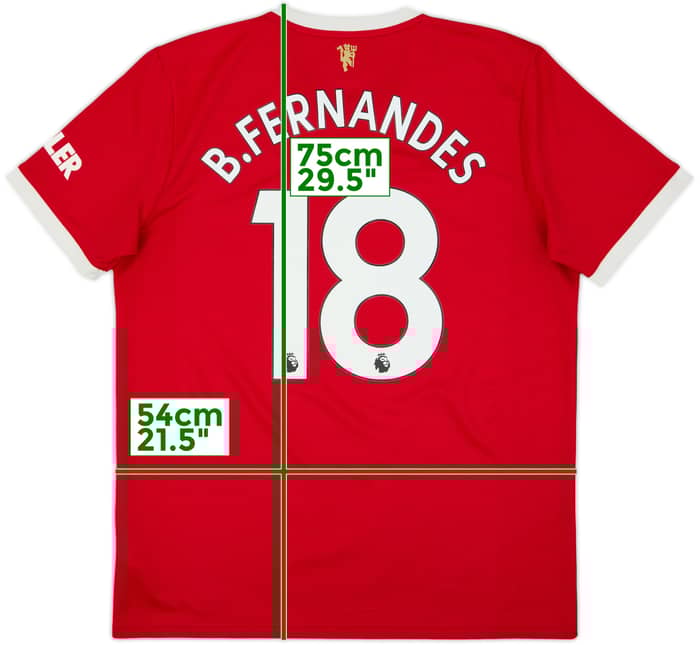 2021-22 Manchester United Home Shirt B.Fernandes #18 - 7/10 - (L)