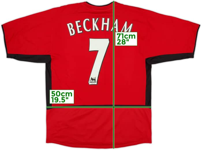 2002-04 Manchester United Home Shirt Beckham #7 - 8/10 - (S)