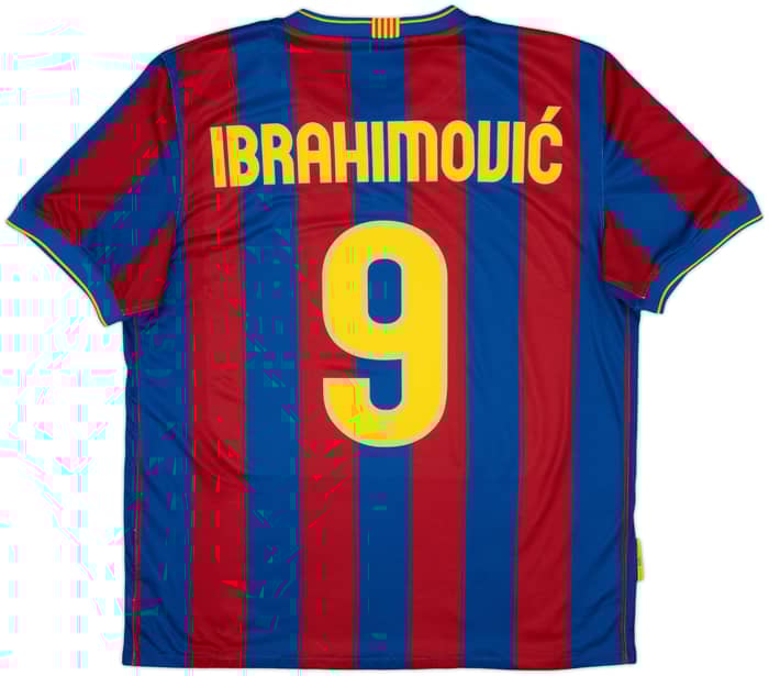 2009-10 Barcelona Home Shirt Ibrahimovic #9 - 8/10 - (L)