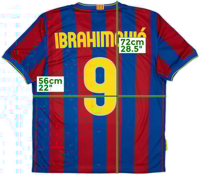 2009-10 Barcelona Home Shirt Ibrahimovic #9 - 8/10 - (L)