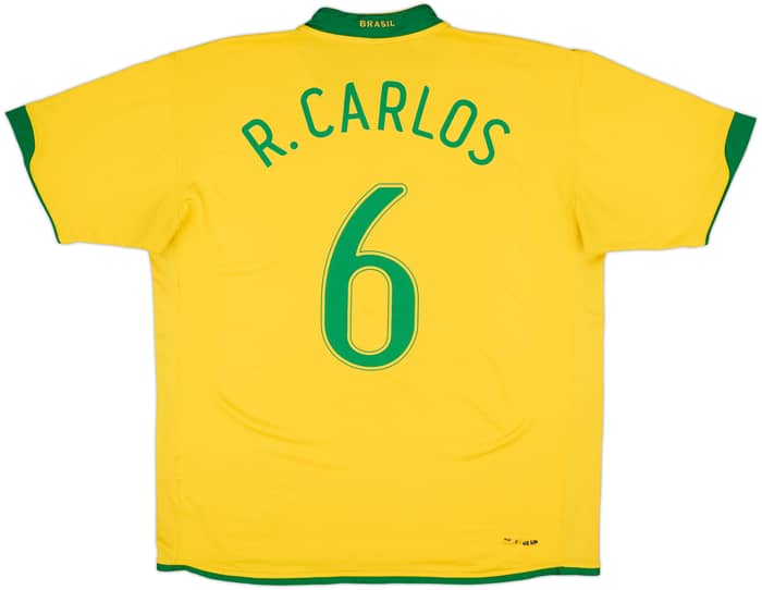 2006-08 Brazil Home Shirt R.Carlos #6 - 9/10 - (XL)