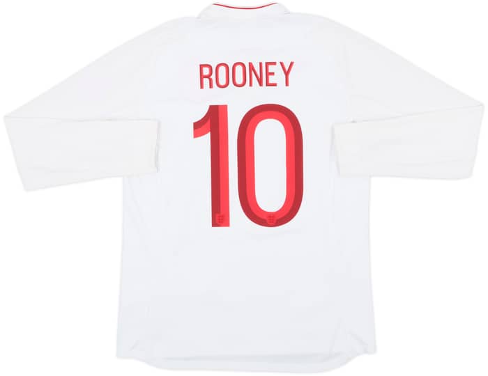 2012-13 England Home L/S Shirt Rooney #10 - 8/10 - (L)