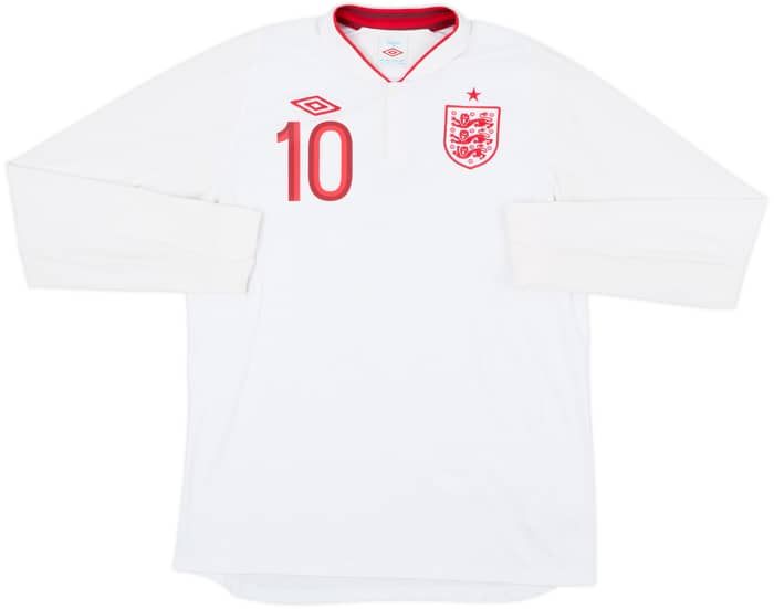 2012-13 England Home L/S Shirt Rooney #10 - 8/10 - (L)