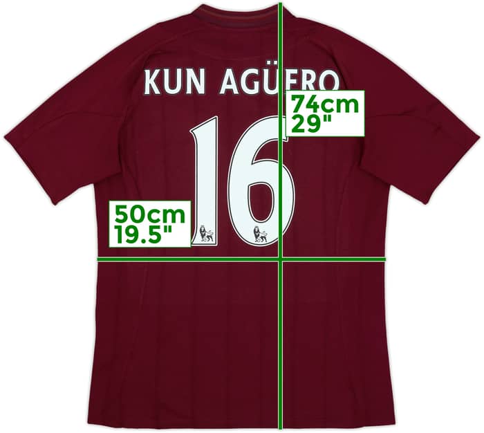 2012-13 Manchester City Away Shirt Kun Aguero #16 - 7/10 - (L)