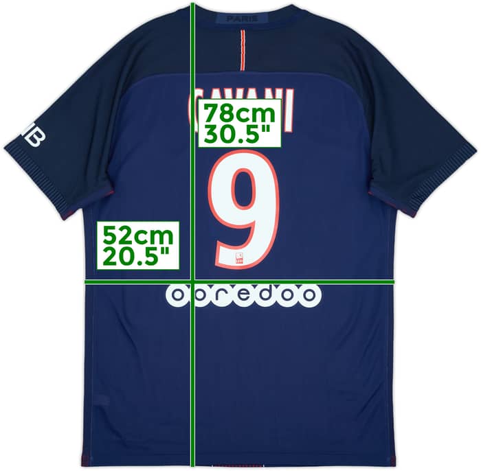 2016-17 Paris Saint-Germain Authentic Home Shirt Cavani #9 - 10/10 - (L)