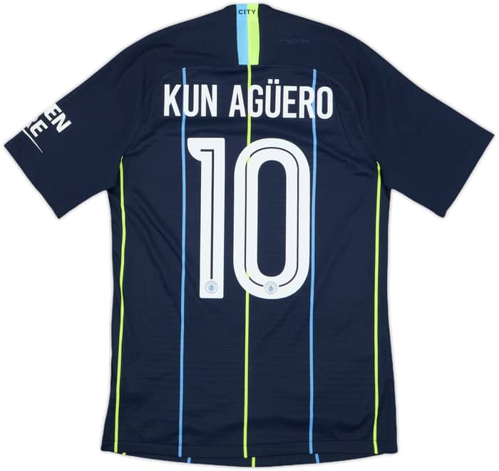 2018-19 Manchester City Authentic Away Shirt Aguero #10 - 9/10 - (S)