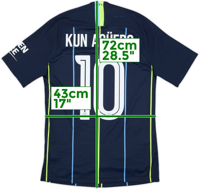 2018-19 Manchester City Authentic Away Shirt Aguero #10 - 9/10 - (S)