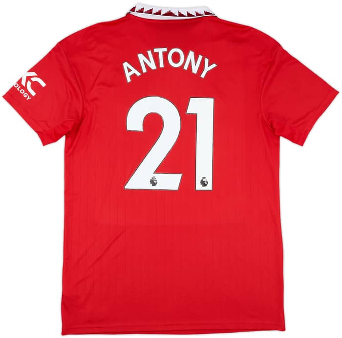 2022-23 Manchester United Home Shirt Antony #21 - 9/10 - (L)