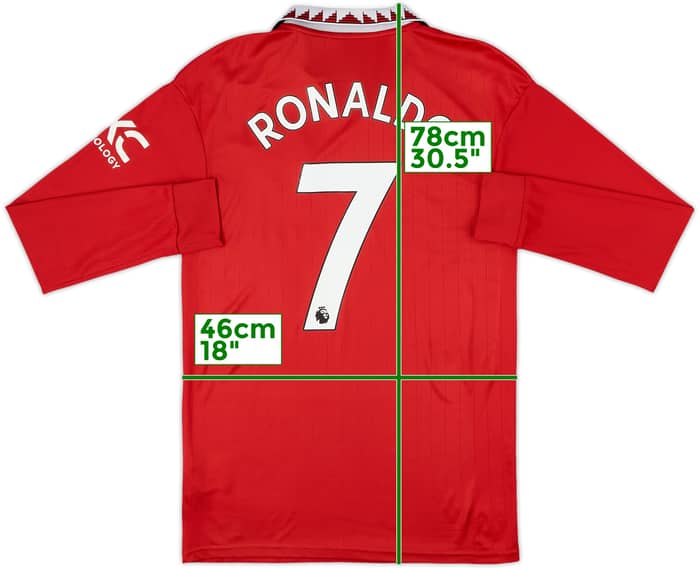 2022-23 Manchester United Home L/S Shirt Ronaldo #7 - 6/10 - (S)