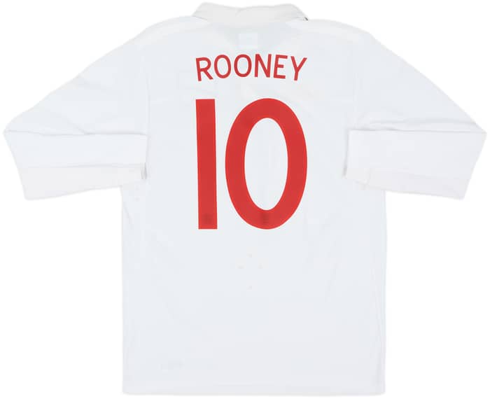 2009-10 England Home L/S Shirt Rooney #10 - 10/10 - (M)