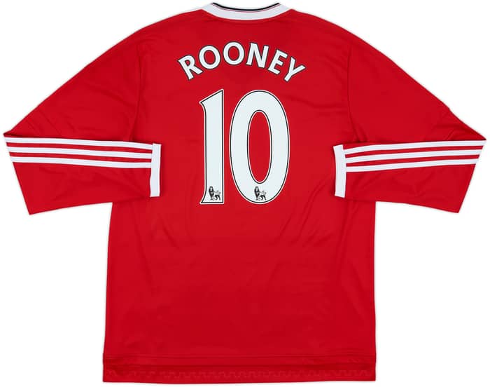 2015-16 Manchester United Home L/S Shirt Rooney #10 - 8/10 - (L)