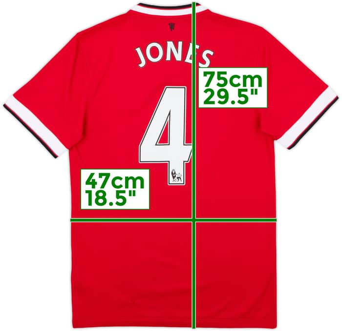 2014-15 Manchester United Home Shirt Jones #4 - 4/10 - (S)