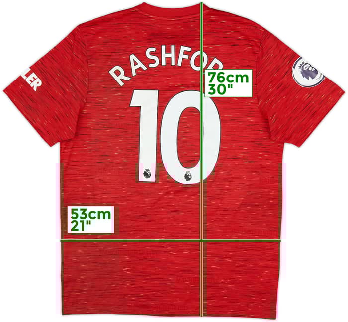 2020-21 Manchester United Home Shirt Rashford #10 - 8/10 - (L)