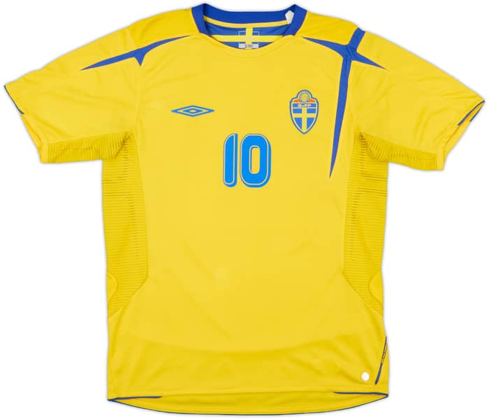 2005-06 Sweden Home Shirt Ibrahimovic #10 - 9/10 - (M)