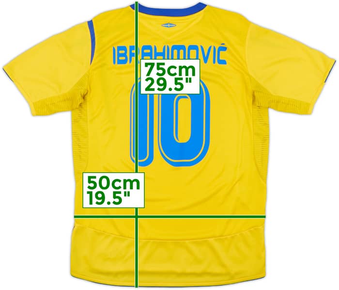 2005-06 Sweden Home Shirt Ibrahimovic #10 - 9/10 - (M)