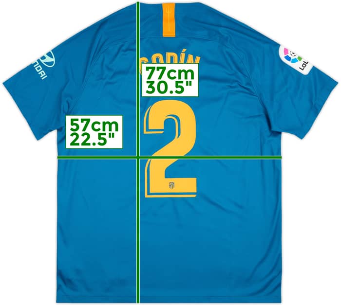 Camiseta de la tercera equipación del Atletico Madrid 2018-19 Godin #2 - 9/10 - (XL)