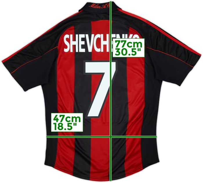 2000-02 AC Milan Home Shirt Shevchenko #7 - 5/10 - (M)