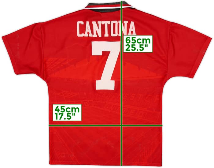 1994-96 Manchester United Home Shirt Cantona #7 - 5/10 - (Y)
