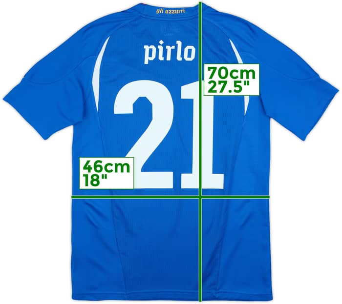 2010-12 Italy Basic Home Shirt Pirlo #21 - 10/10 - (S)