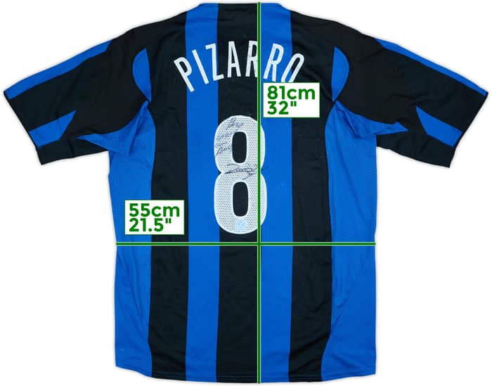 2004-05 Inter Milan Player Issue Signed Home Shirt Pizarro #8 - 6/10 - (XL)