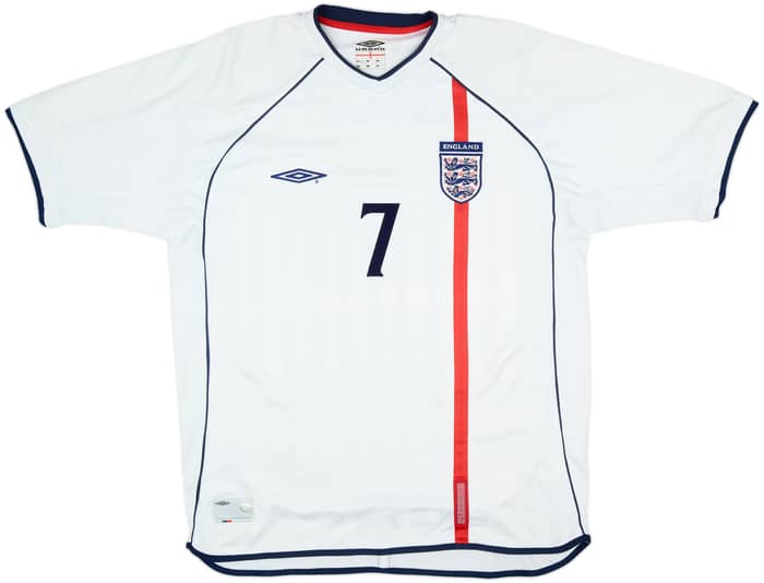 2001-03 England Home Shirt Beckham #7 - 8/10 - (XL)
