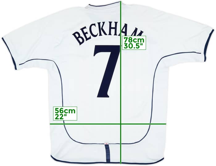 2001-03 England Home Shirt Beckham #7 - 8/10 - (XL)