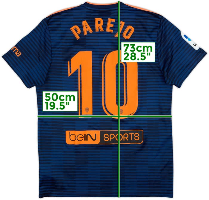 2018-19 Valencia Away Shirt Parejo #10 - 8/10 - (M)