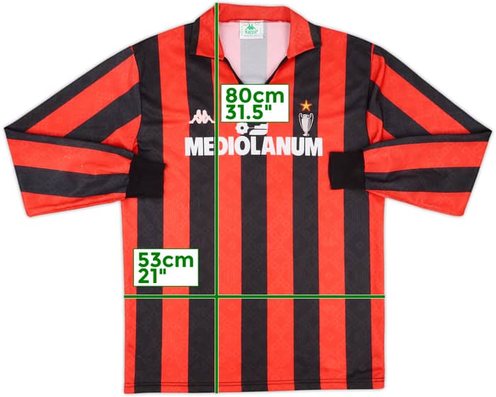 1989-90 AC Milan Match Issue Home L/S Shirt #4