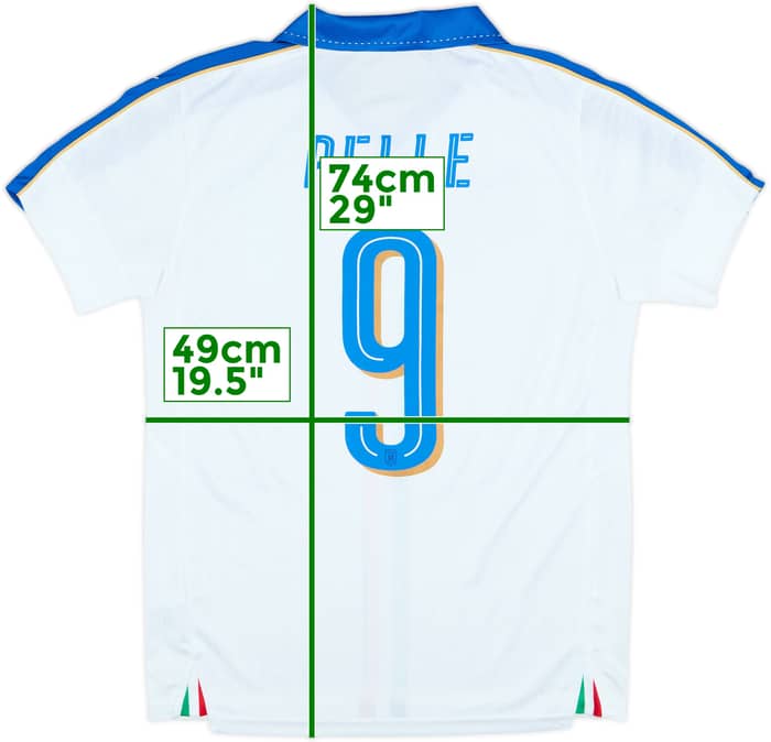 2016-17 Italy Away Shirt Pelle #9 - 8/10 - (M)