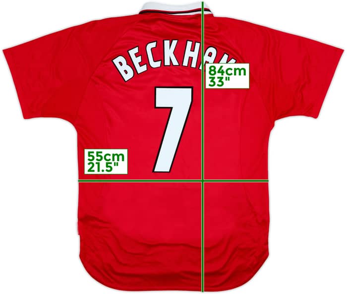 1997-00 Manchester United CL Shirt Beckham #7 - 8/10 - (XL)