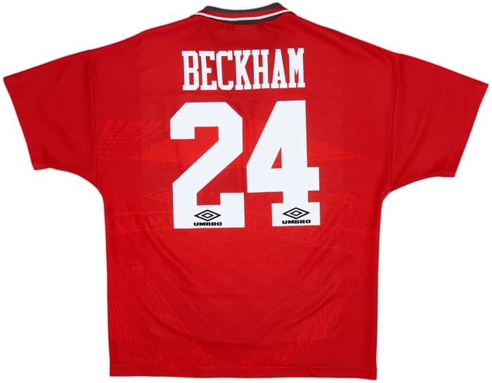 1994-96 Manchester United Home Shirt Beckham #24 - 8/10 - (L)