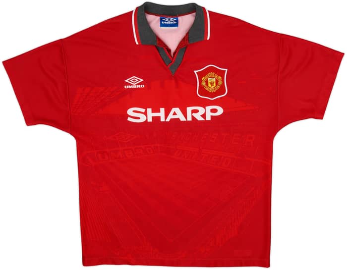 1994-96 Manchester United Home Shirt Beckham #24 - 8/10 - (L)