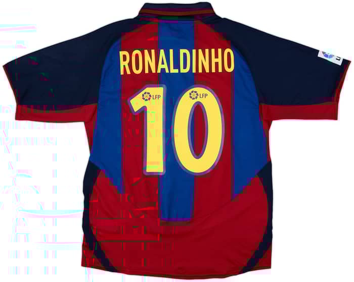 2003-04 Barcelona Home Shirt Ronaldinho #10 - 8/10 - (M)