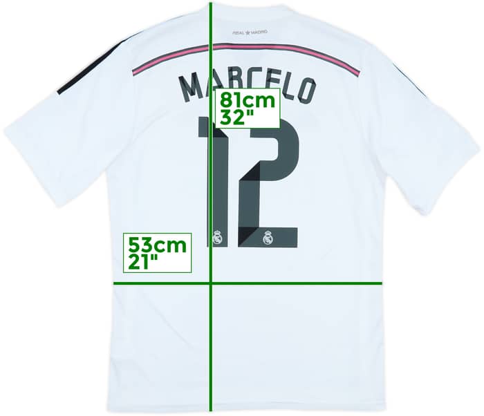 2014-15 Real Madrid Home Shirt Marcelo #12 - 7/10 - (XL)