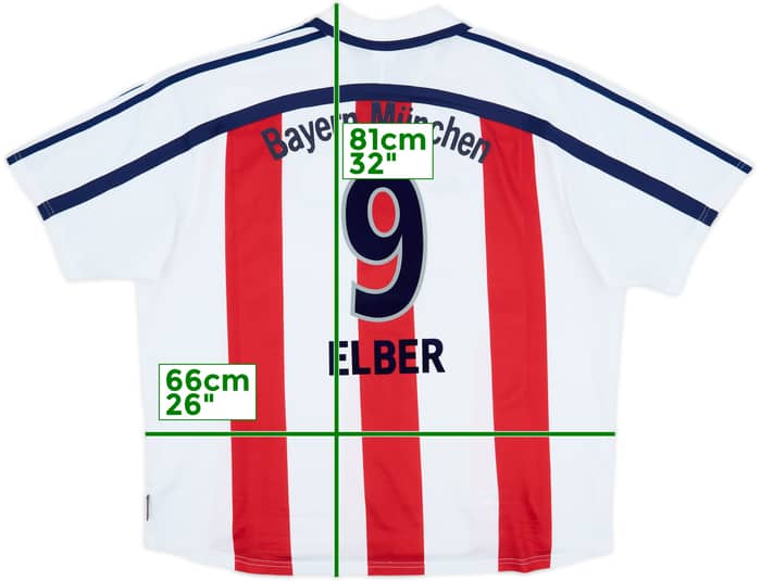 2000-01 Bayern Munich Away Shirt Elber #9 - 8/10 - (XXL)