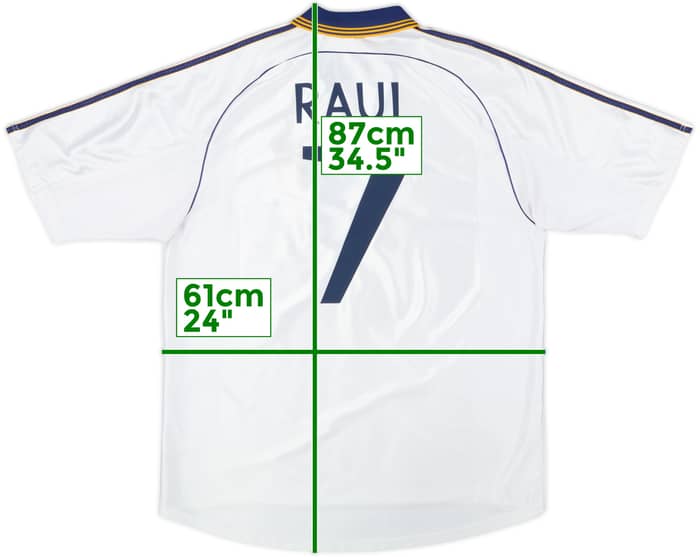 1998-00 Real Madrid Home Shirt Raul #7 - 8/10 - (XL)