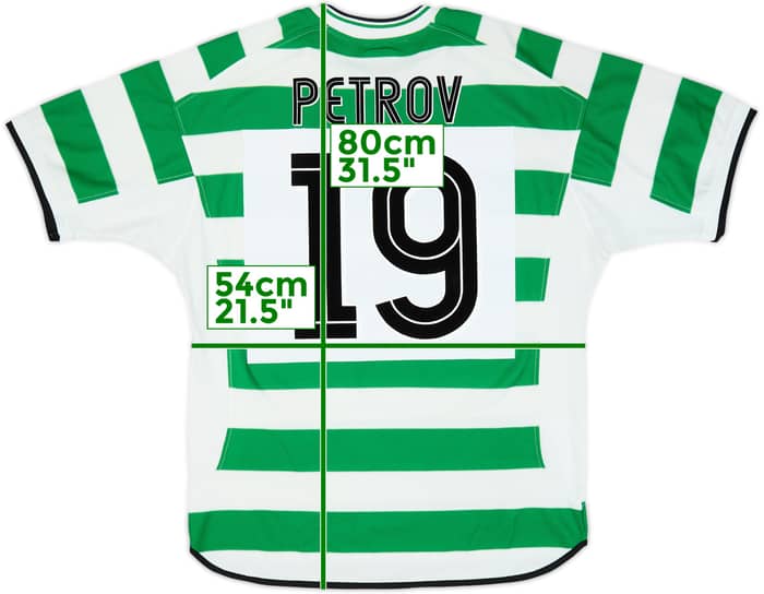 2001-03 Celtic Home Shirt Petrov #19 - 9/10 - (L)