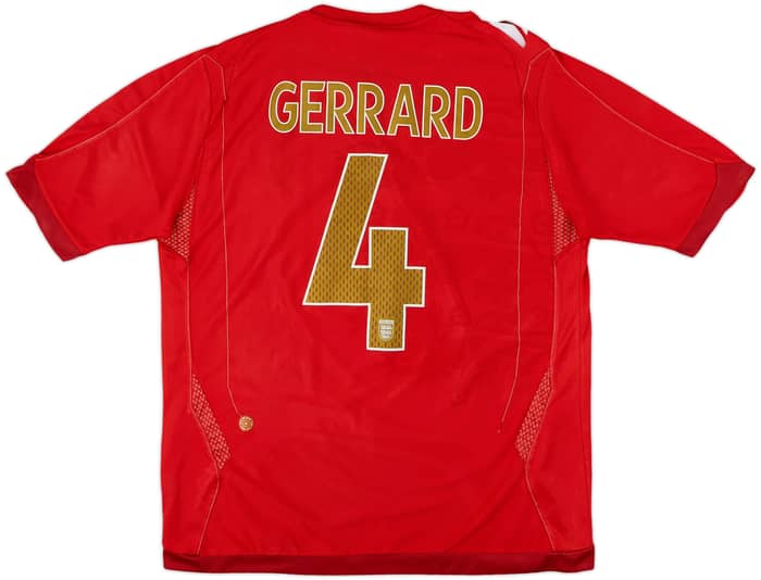 2006-08 England Away Shirt Gerrard #4 - 7/10 - (L)